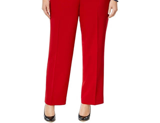 Kasper Women's Straight Leg Modern Dress Pants Red Size 20W