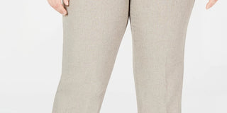 Kasper Women's Plus Melange Slim Pants Brown Size 24W