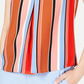 Bar III Women's Striped Inverted-Pleat Blouse  Natural Size Small