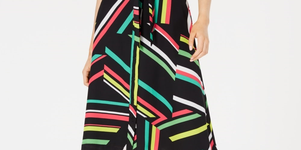 Bar III Women's Printed Skirt Black Size 0
