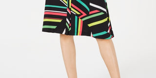 Bar III Women's Printed Skirt Black Size 0