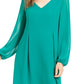 INC International Concepts Women's Tie-Back Shift Dress  Green Size Medium