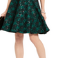 INC International Concepts Women's Sequined Lace Fit & Flare Dress Green Size 12