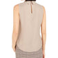 Bar III Women's Mock Neck Pleated Tank Top  Gold Size Small
