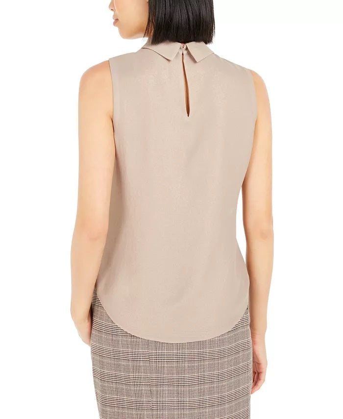 Bar III Women's Mock Neck Pleated Tank Top  Gold Size Small