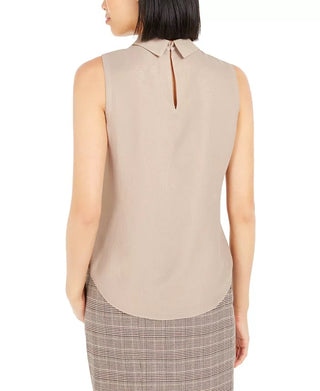 Bar III Women's Mock Neck Pleated Tank Top  Gold Size Small