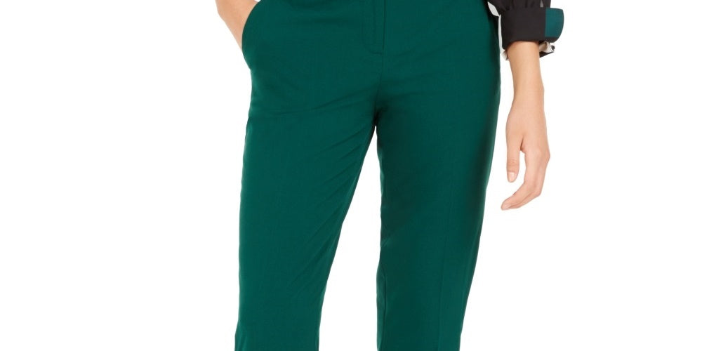 Bar III Women's Straight-Leg Pants Green Size 12