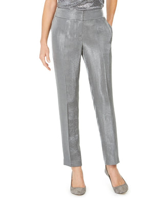 Kasper Women's Slim Straight Leg Trousers Silver Size 8