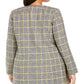Kasper Women's Plus Size Plaid Open-Front Blazer Yellow Size Petite Small