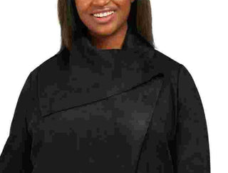 Anne Klein Women's Plus Size Asymmetrical Wrap Jacket Black Size 2X
