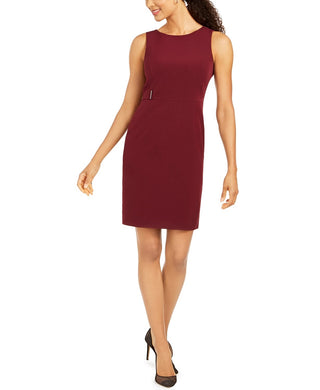 Kasper Women's Embellished Sheath Dress Wine Wine Size 16