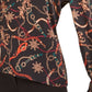 Bar III Women's V Neck Printed Blouse Black Size XX-Small