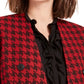 Bar III Women's Houndstooth Collarless Double-Breasted Jacket Black Size 10