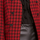 Bar III Women's Houndstooth Collarless Double-Breasted Jacket Red Size 6