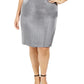 Kasper Women's Plus Size Metallic Pencil Skirt Silver Size Petite Small