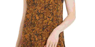 Bar III Women's Snake-Print Lace-Trim Top Med Yellow Size Large