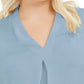 Bar III Women's Trendy V Neck Blouse Blue Size 3X