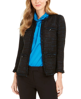 Anne Klein Women's Tweed Jacket Black Size 4