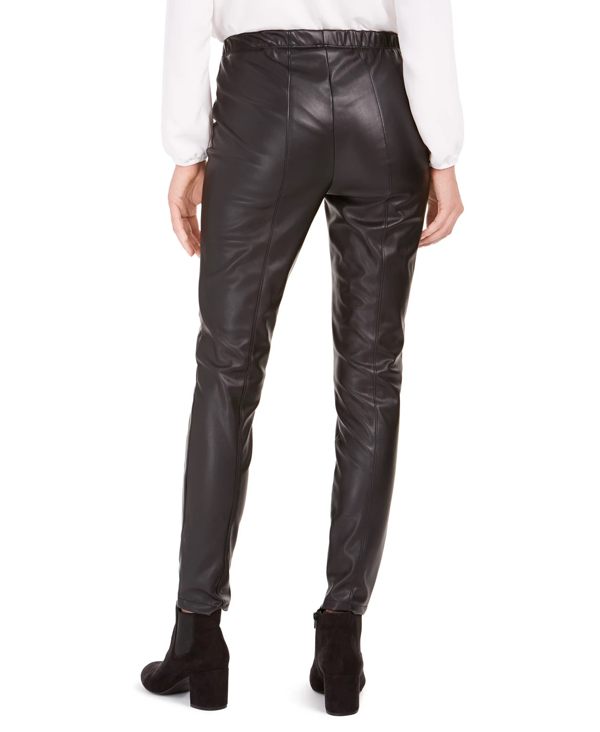 Bar III Women's Faux-Leather Skinny Pants Black Size XX Small