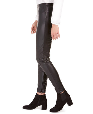 Bar III Women's Faux-Leather Skinny Pants Black Size XX Small