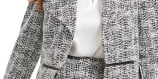 Kasper Women's Printed Blazer Wear To Work Jacket Gray Size 16