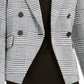 Bar III Women's Houndstooth Print Double Breasted Jacket Black Size 12