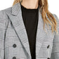 Bar III Women's Houndstooth Print Double Breasted Jacket Black Size 2