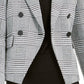 Bar III Women's Houndstooth Print Double Breasted Jacket Black Size 2