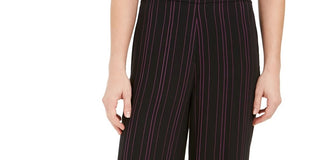 Bar III Women's Striped Wide Leg Pants Black Size 2