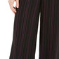 Bar III Women's Striped Wide Leg Pants Black Size 2
