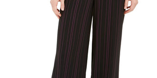 Bar III Women's Striped Wide Leg Pants Black Size 2