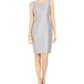 Kasper Women's Shiny Sheath Dress Silver Size 8