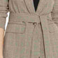Bar III Women’s Plaid Tie-Waist Blazer Beige khaki Size X-Large