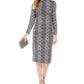 INC International Concepts Women’S Snake-Embossed Sheath Midi Dress Gray Size 12