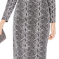 INC International Concepts Women’S Snake-Embossed Sheath Midi Dress Gray Size 12