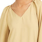 Bar III Women's Pleated Bell Sleeve Top Yellow Size X-Large