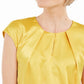 Kasper Women's Cap Sleeve Jewel Neck Peasant Top Yellow Size Small