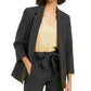 Bar III Women's Pinstripe Open Front Blazer Black Size Large