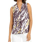 Bar III Women’s Abstract Animal Print V Neck Blouse Black Size X-Small