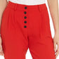 Bar III Women's Button Front Pleated Pants Red Size 10