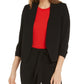 Bar III Women's Ruched-Sleeve Blazer Black Size Large