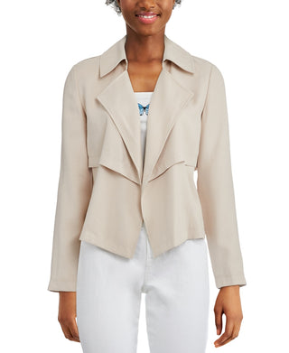 Bar III Women's Open Front Trench Jacket Beige Size Large