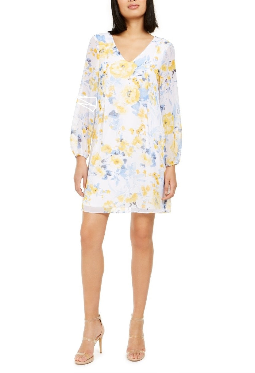 INC International Concepts Women's Bow Back Shift Dress White Size Small