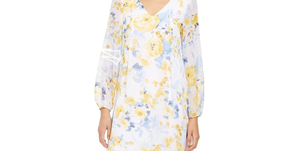 INC International Concepts Women's Bow Back Shift Dress White Size Small