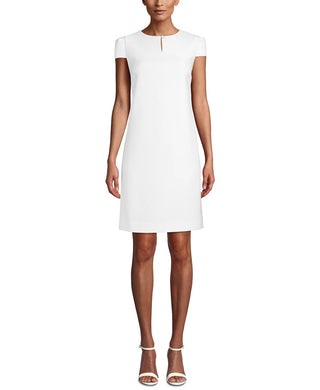 Anne Klein Women's Crepe Sheath Dress White Size 16