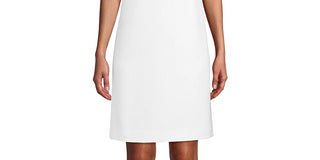 Anne Klein Women's Crepe Sheath Dress White Size 16