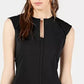 Bar III Women's Split-Neck Bodycon Dress Black Size X-Large