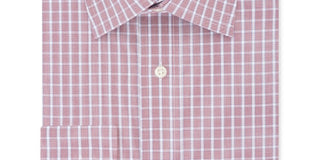 Eagle Men's Classic Regular Fit Non Iron Stretch Collar Check Dress Shirt Red Size 18.5X34X35