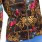 Thalia Sodi Women's Printed Zip Peplum Top Black Size Medium