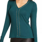 Thalia Sodi Women's Chain Trim Top Green Size Large